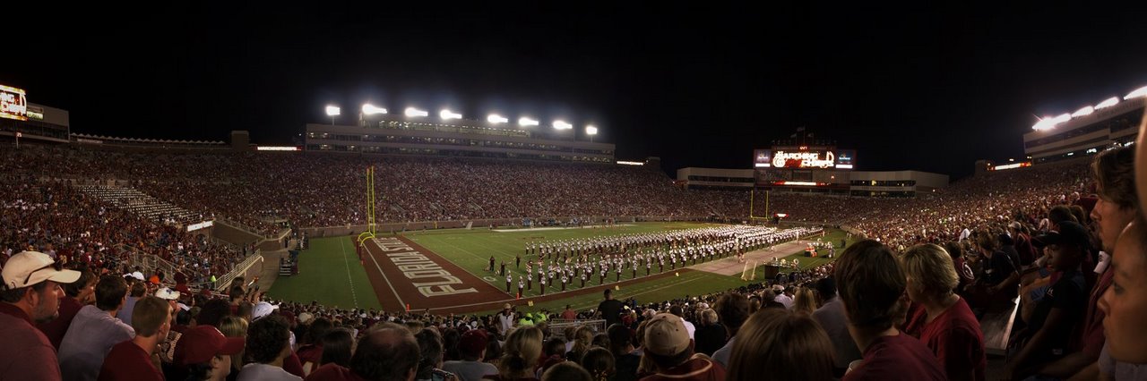 Doak Campbell Stadium filled with fans under the lights in 2008